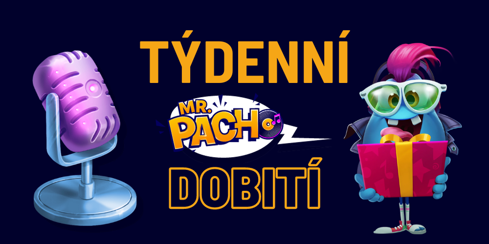 Týdenní Dobití v casinu Mr. Pacho: Získejte 50 free spinů každý týden!