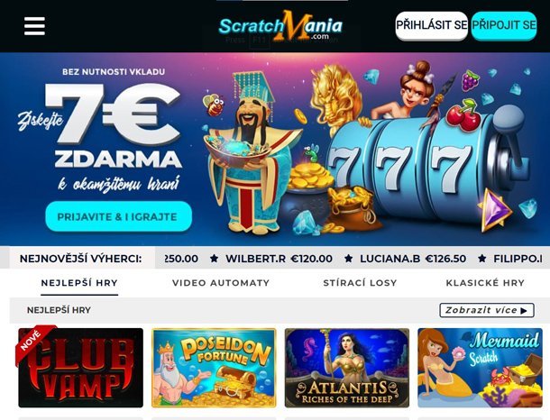 Jaký je welcome bonus ScratchMania Casina?