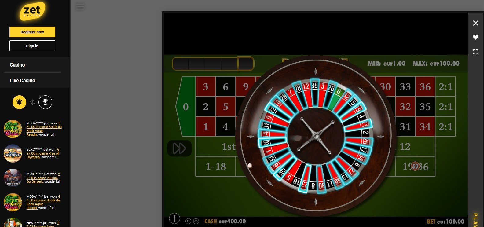 Jak funguje ruleta online