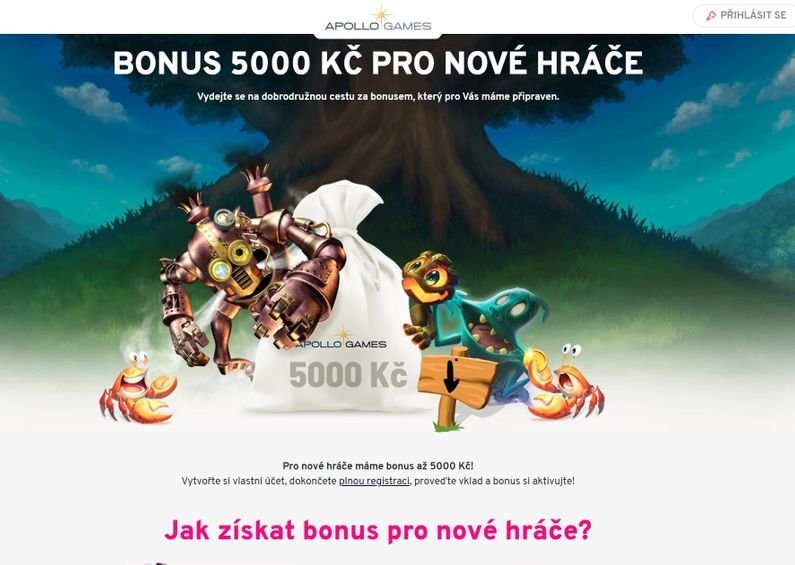 Jaký je welcome bonus Apollo Games Casina?