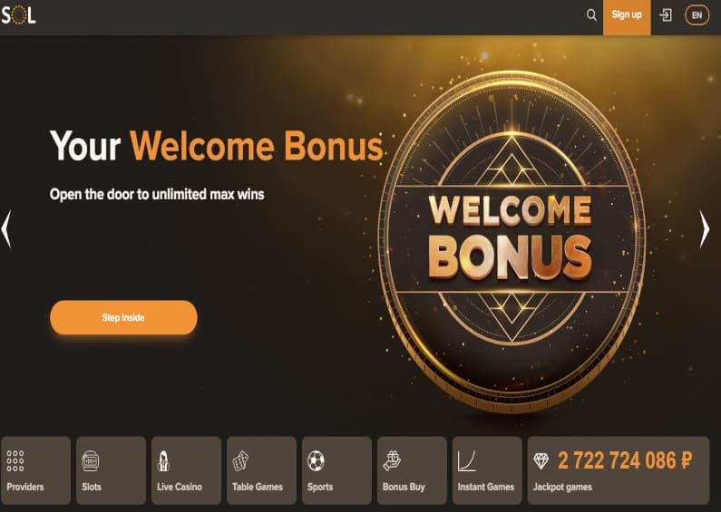 🎁Vstupní bonus až 600 € u Sol Casina🎁