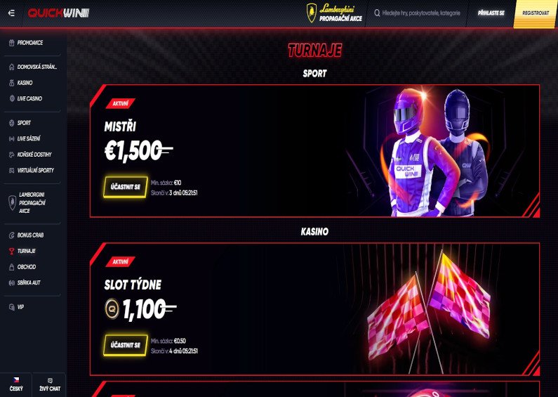 Online casino QuickWin pořádá pravidelné turnaje