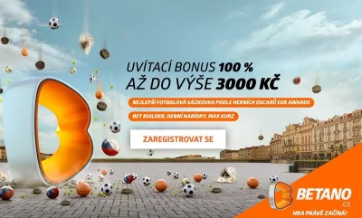 Využíjte vstupní bonus 3 000 Kč u Betana