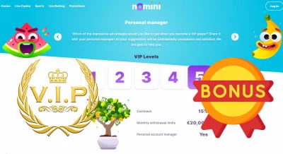 Nomini Casino VIP program v kostce