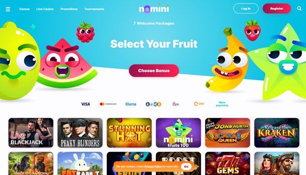 Nomini Casino - home page