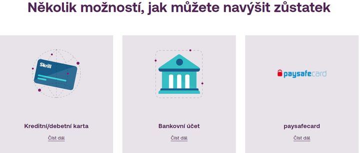 Skrill e-wallet: platební metody pro deposit