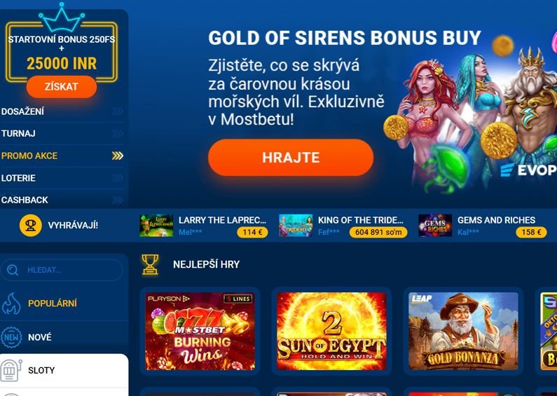 Casino hry v online casinu Mostbet