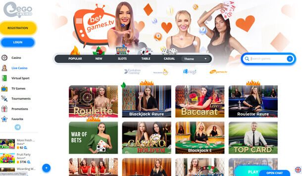 Live casino - online casino EgoCasino