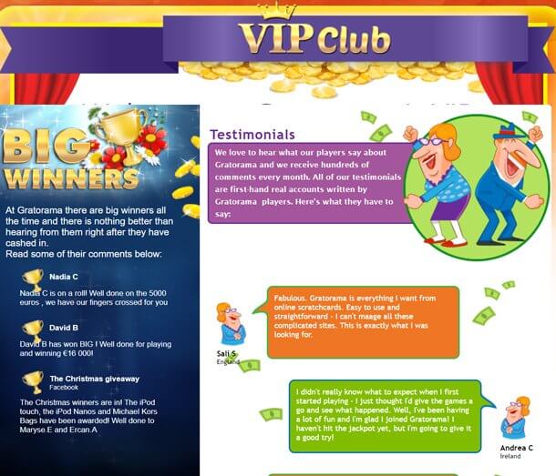 Gratorama Casino - VIP program