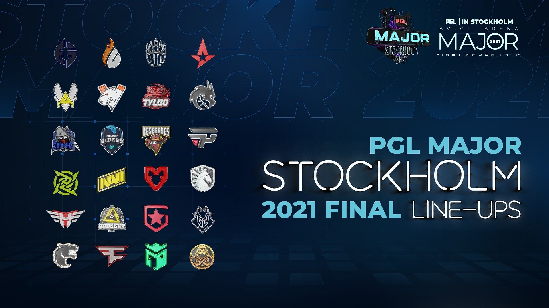 Týmy na PGL Major Stockholm