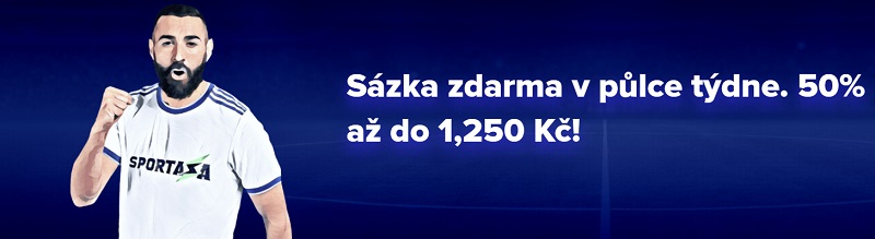 Sázka zdarma v hodnotě až 1 250 Kč!