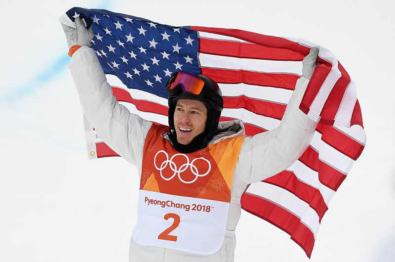 Shaun White slavící zlatou medaili v Pchjongčchangu 2018