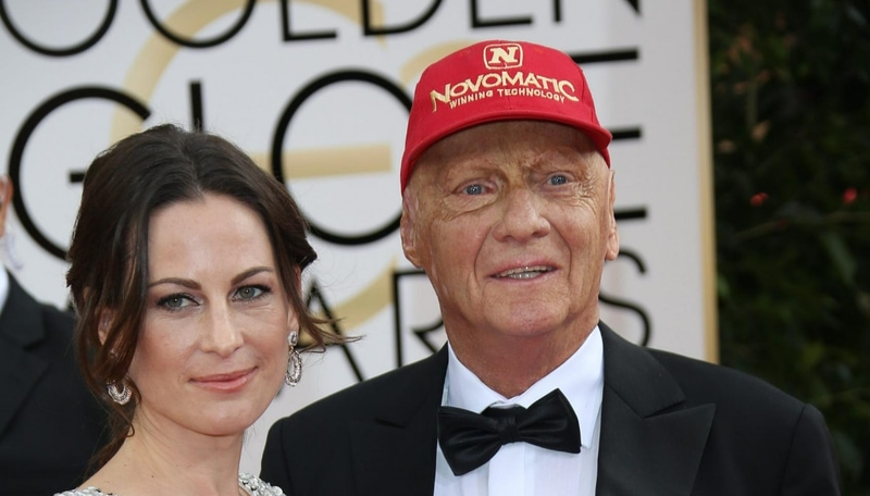 Niki Lauda s druhou manželkou Birgit Wetzinger