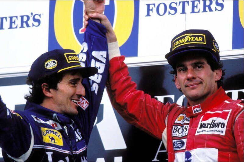 Usmíření s Ayrtonem Sennou po posledním závodě v roce 1993