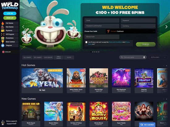 bitcoin casino WildTornado