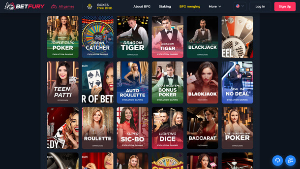 Hrát v online casinu BetFury Casino