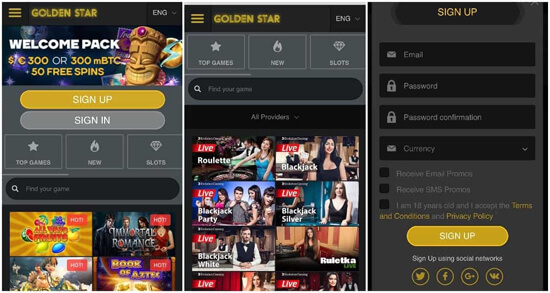 bitcoin casino Golden Star