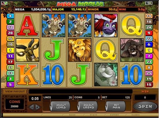 Progresivní jackpot Mega Moolah